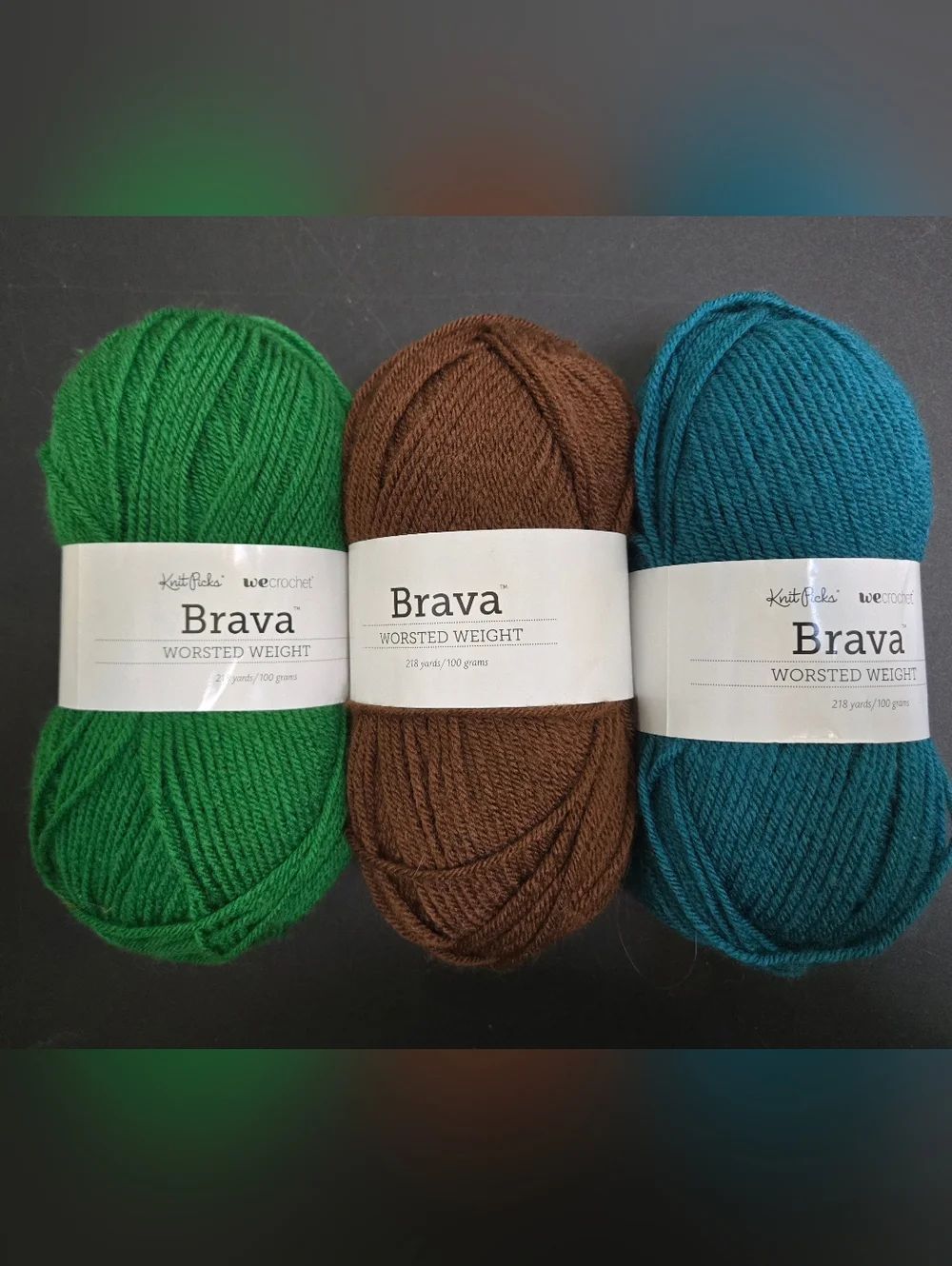 Brava Worsted Weight Yarn Trio - Sienna Tidepool Grass